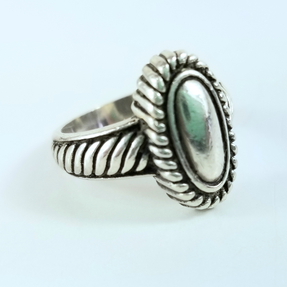 Sz 6 Brighton Sterling Silver Cable Long Cabochon Ring Retired - Picture 3 of 12